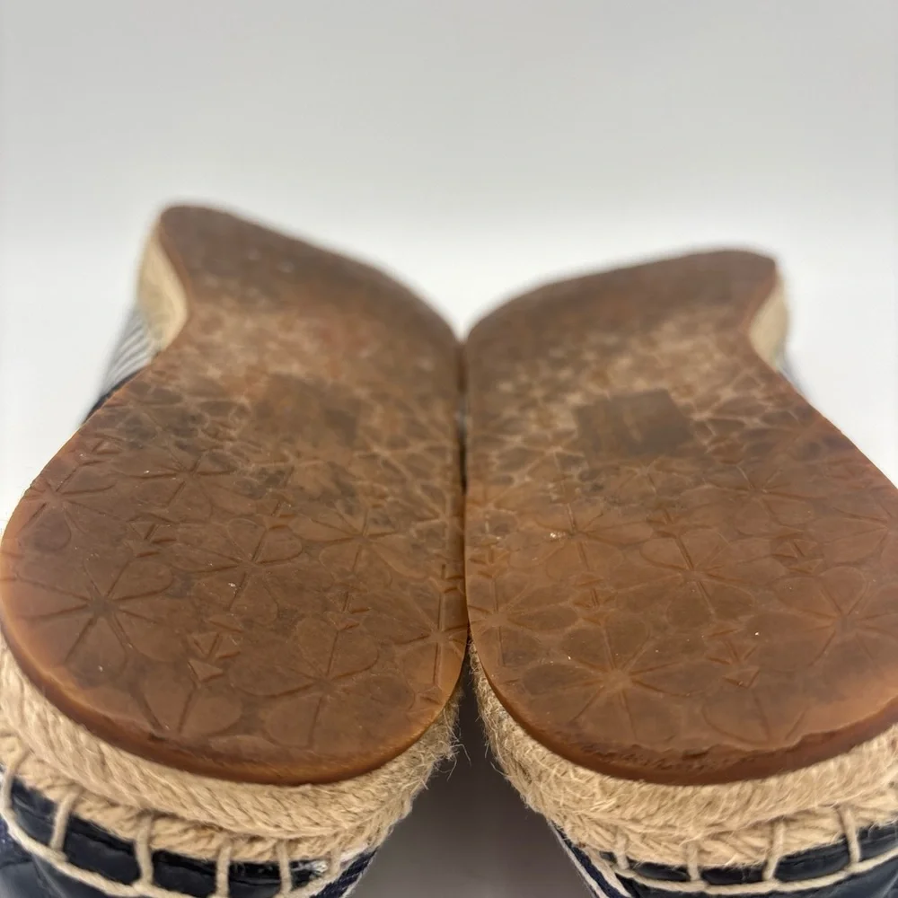 Kate Spade Navy and White Striped Espadrilles with Red Crab Detail - Picture 9 of 10